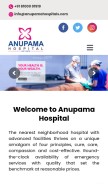 How anupamahospitals.com looks like on a mobile device such as an iPhone.