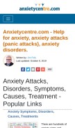 How anxietycentre.com looks like on a mobile device such as an iPhone.