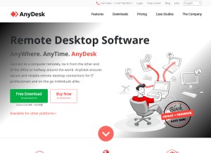 How anydesk.com looks like on a tablet such as an iPad.