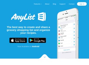 How anylistapp.com looks like on a tablet such as an iPad.