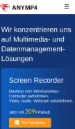 How anymp4.de looks like on a mobile device such as an iPhone.