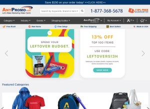 How anypromo.com looks like on a tablet such as an iPad.