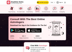 How anytimeastro.com looks like on a tablet such as an iPad.