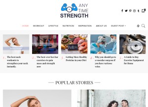How anytimestrength.com looks like on a tablet such as an iPad.