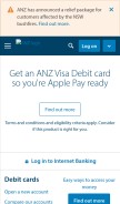 How anz.com looks like on a mobile device such as an iPhone.