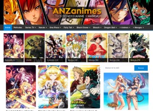 How anzanimes.com looks like on a tablet such as an iPad.
