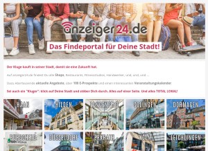 How anzeiger24.de looks like on a tablet such as an iPad.