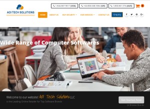 How aoitechsolutions.com looks like on a tablet such as an iPad.