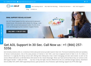 How aolemailsupports.com looks like on a tablet such as an iPad.