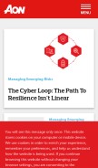 How aon.com looks like on a mobile device such as an iPhone.