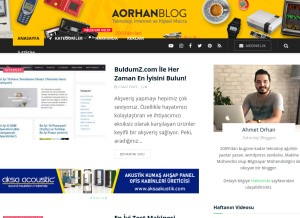 How aorhan.com looks like on a tablet such as an iPad.