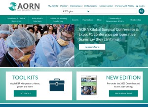 How aorn.org looks like on a tablet such as an iPad.