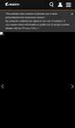 How aorus.com looks like on a mobile device such as an iPhone.