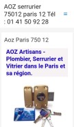 How aoz-artisans.fr looks like on a mobile device such as an iPhone.