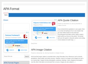 How apaformat.org looks like on a tablet such as an iPad.
