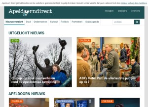 How apeldoorndirect.nl looks like on a tablet such as an iPad.