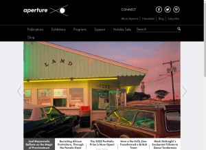 How aperture.org looks like on a tablet such as an iPad.