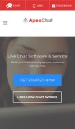 How apexchat.com looks like on a mobile device such as an iPhone.