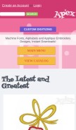 How apexembdesigns.com looks like on a mobile device such as an iPhone.
