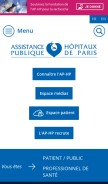 How aphp.fr looks like on a mobile device such as an iPhone.