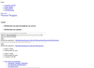 How aphp.fr looks like on a tablet such as an iPad.