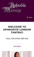 How aphroditelondontantric.com looks like on a mobile device such as an iPhone.
