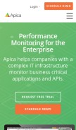 How apicasystem.com looks like on a mobile device such as an iPhone.