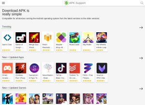 How apk.support looks like on a tablet such as an iPad.