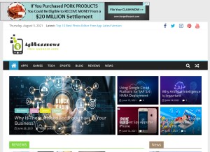 How apkbossnews.com looks like on a tablet such as an iPad.