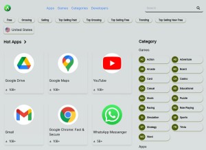 How apkcrest.com looks like on a tablet such as an iPad.