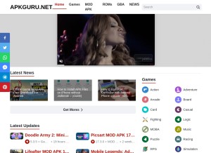 How apkguru.net looks like on a tablet such as an iPad.
