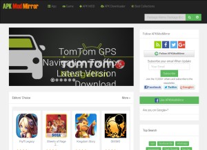 How apkmodmirror.com looks like on a tablet such as an iPad.