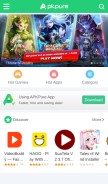 How apkpure.com looks like on a mobile device such as an iPhone.