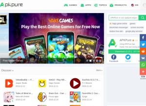 How apkpure.com looks like on a tablet such as an iPad.