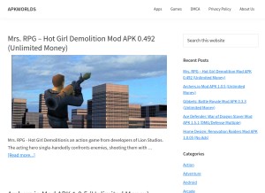 How apkworlds.com looks like on a tablet such as an iPad.