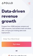 How apollo.io looks like on a mobile device such as an iPhone.