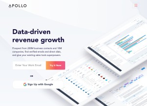 How apollo.io looks like on a tablet such as an iPad.