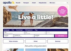How apollo.se looks like on a tablet such as an iPad.
