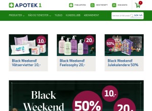 How apotek1.no looks like on a tablet such as an iPad.