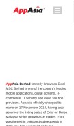How appasia.com looks like on a mobile device such as an iPhone.