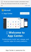 How appcenter.ms looks like on a mobile device such as an iPhone.