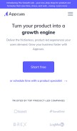 How appcues.com looks like on a mobile device such as an iPhone.