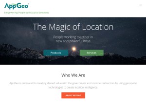 How appgeo.com looks like on a tablet such as an iPad.