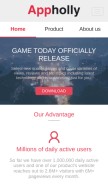How appholly.com looks like on a mobile device such as an iPhone.