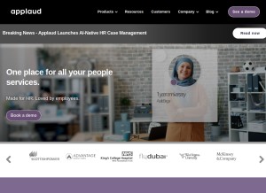 How applaudsolutions.com looks like on a tablet such as an iPad.
