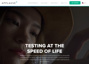 How applause.com looks like on a tablet such as an iPad.