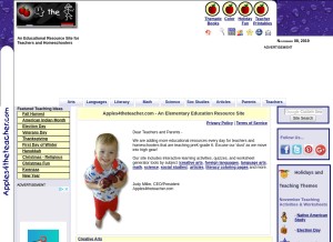 How apples4theteacher.com looks like on a tablet such as an iPad.