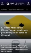 How applesfera.com looks like on a mobile device such as an iPhone.