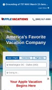 How applevacations.com looks like on a mobile device such as an iPhone.