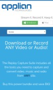 How applian.com looks like on a mobile device such as an iPhone.